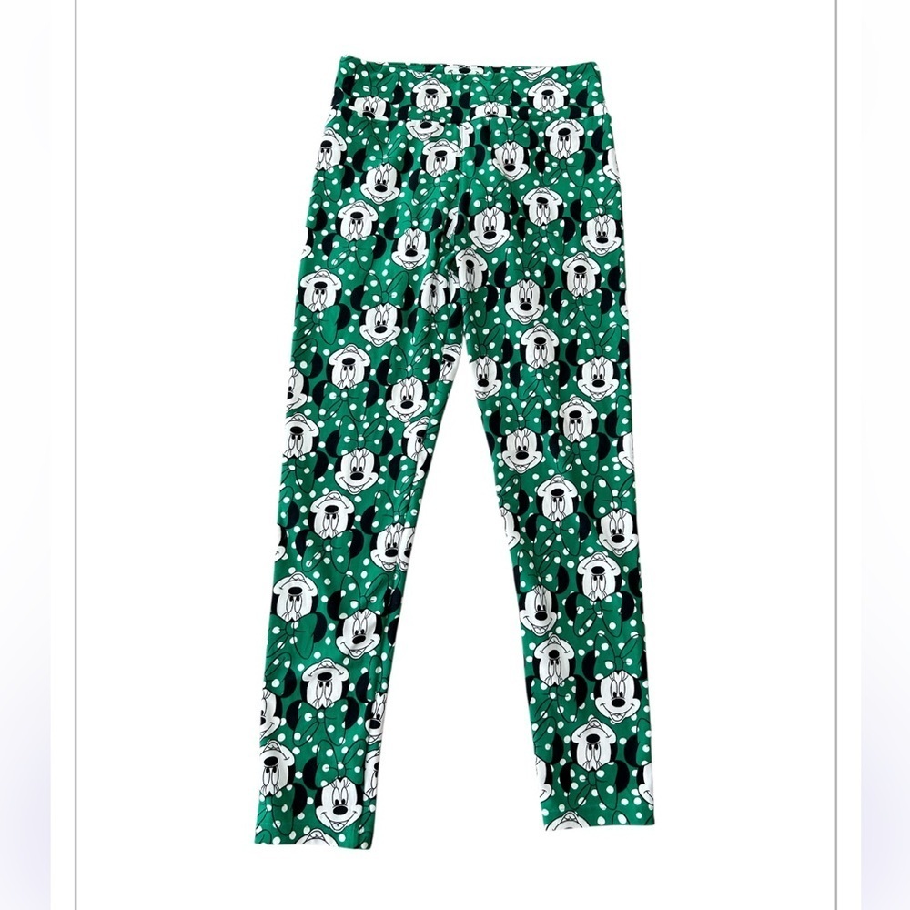 LuLaRoe Disney Leggings One Size Green Minnie Mouse Walt Disney World NEW